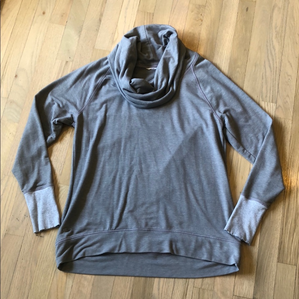 Athleta Gray Cowl Neck Sweater with Modern Design